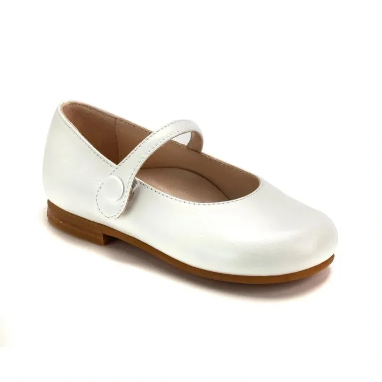 1643 - White Soft Leather Baby for Toddler/Girl by London Kids