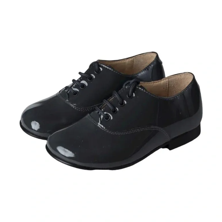 19122 - Gray Patent Leather Lace for Boy by Beberlis