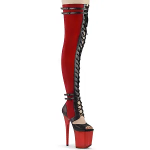 8 Inch Heel FLAMINGO-3027 Red Faux Suede