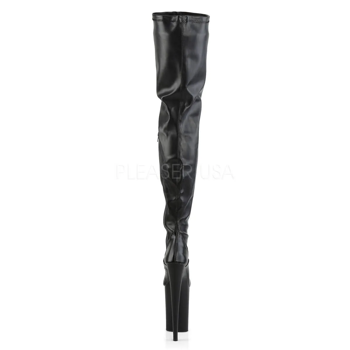 9 Inch Heel INFINITY-4000 Black Stretch Pu