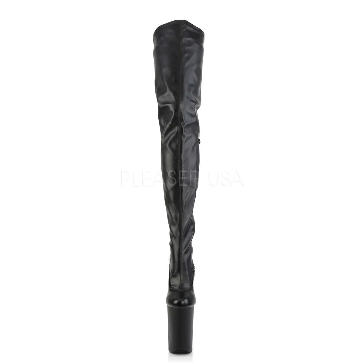9 Inch Heel INFINITY-4000 Black Stretch Pu