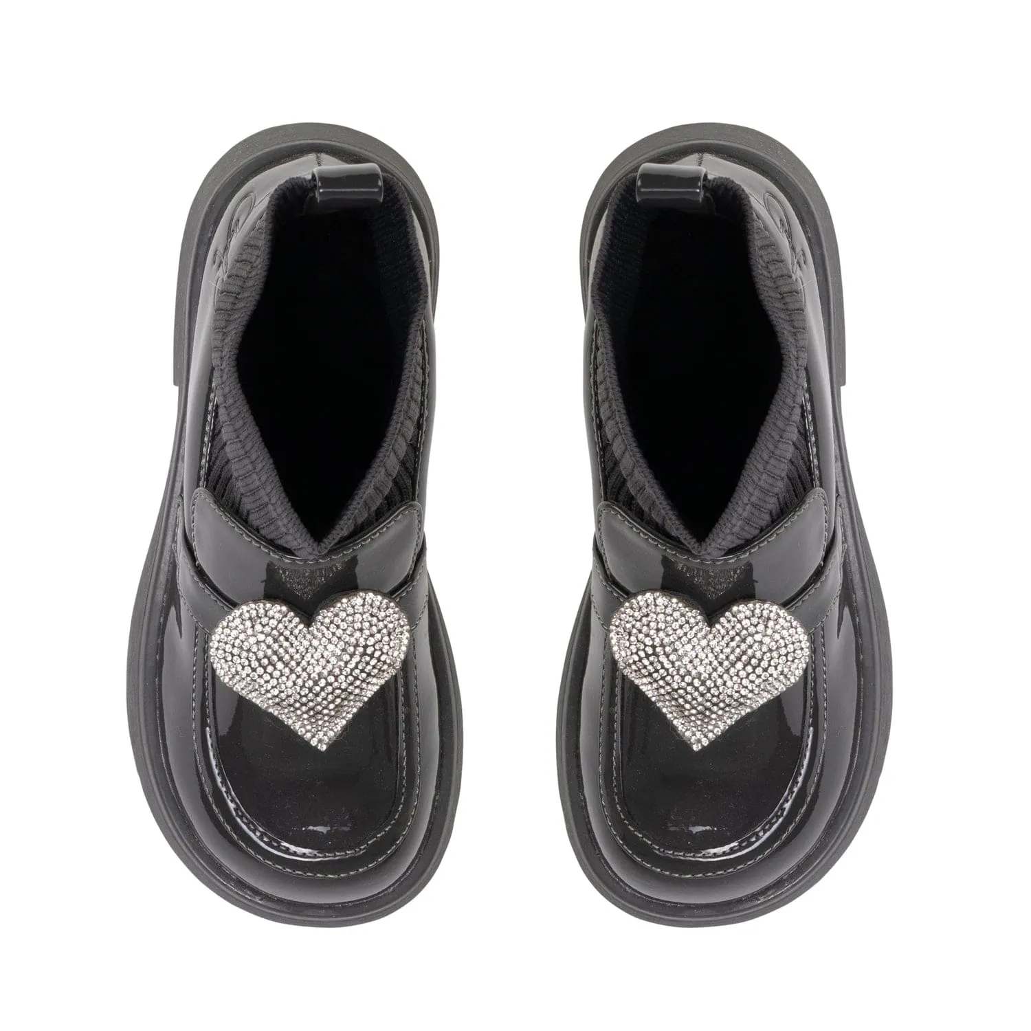 A DEE - Back To School Mary Jane Heart Sock Wellington - Dark Grey