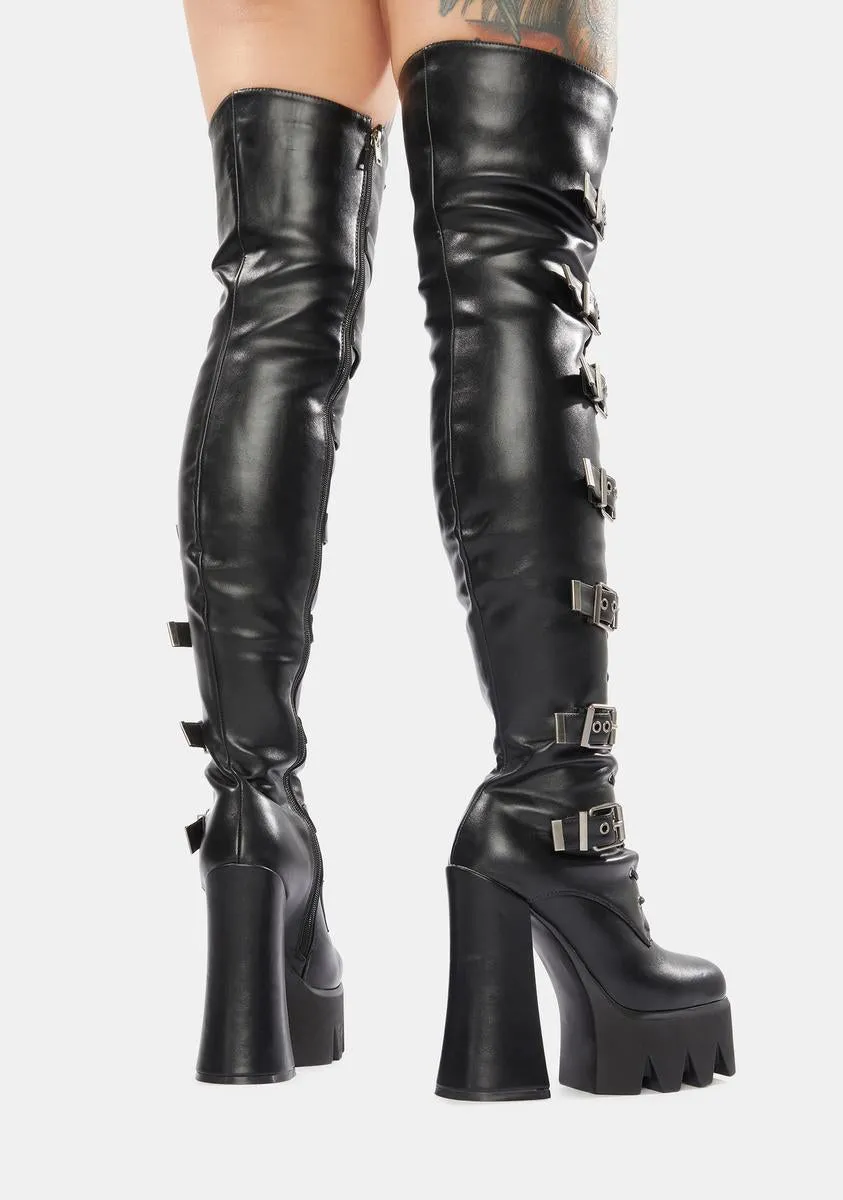 Above And Beyond Thigh High Platform Boots