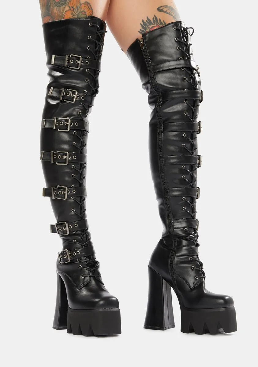 Above And Beyond Thigh High Platform Boots