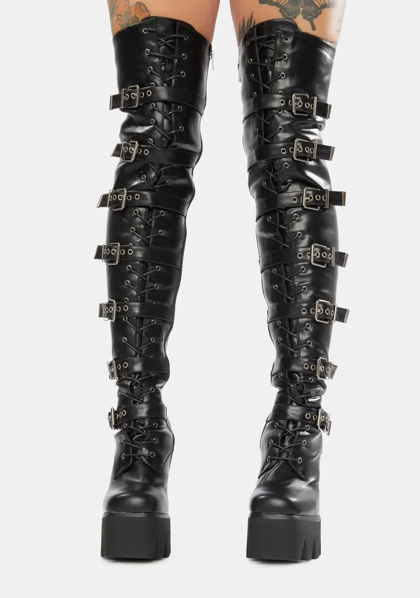 Above And Beyond Thigh High Platform Boots