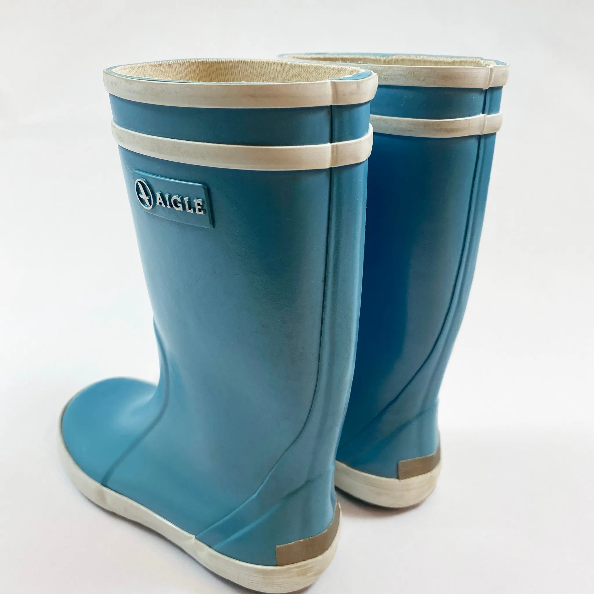 Aigle blue rain boots 27