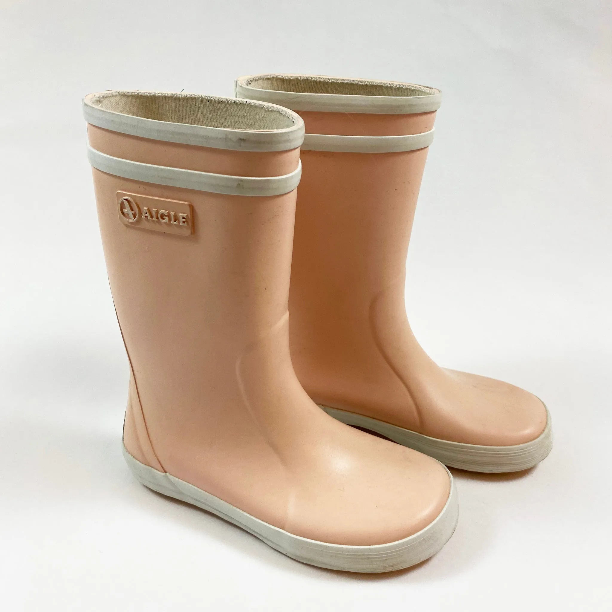 Aigle pink rain boots 27