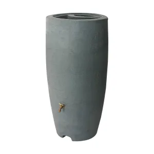 Algreen 86301 Rain Barrel, 80 gal Capacity, Plastic, Charcoal