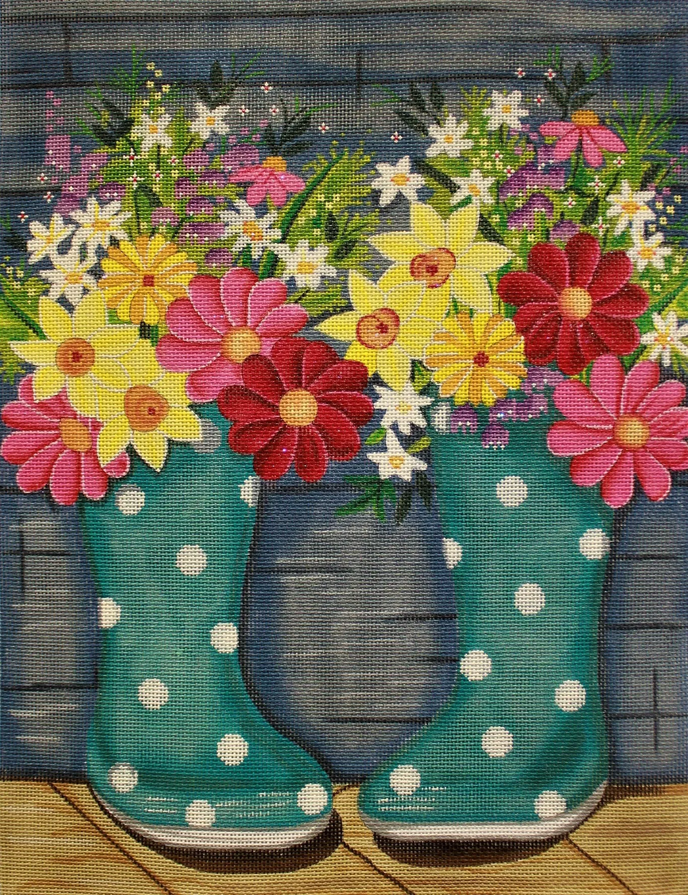 Alice Peterson 2758 Rain Boots & Flowers