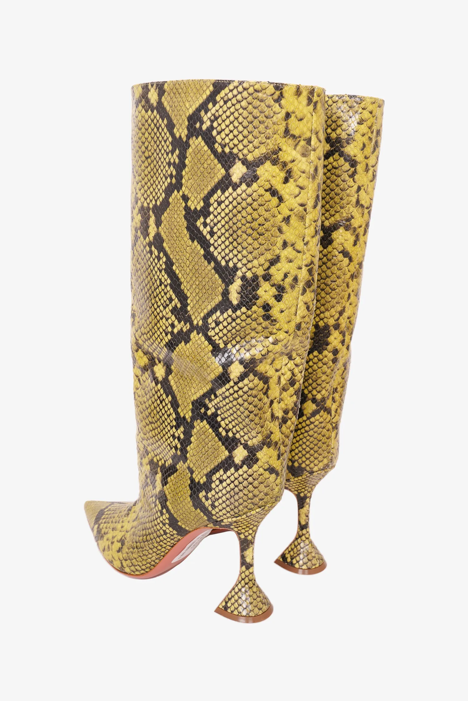 AMINA MUADDI Green Rain Python-print Boots Size 40