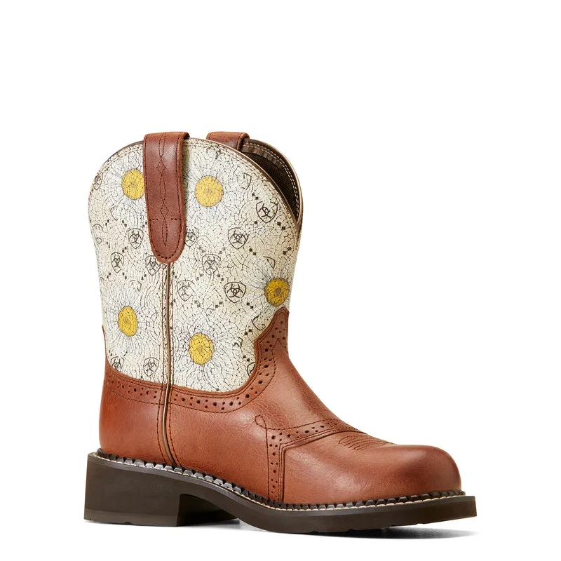'Ariat' Women's 8" Fatbaby Heritage Farrah Western Round Toe - Autumn Leaf / Daisy