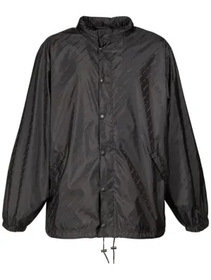Balenciaga   Logo jacquard nylon rain jacket 