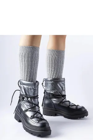 Black and gray snow boots