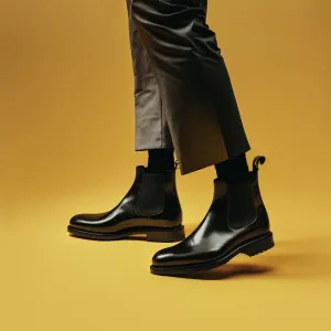 Black Leather Grayson Chunky Chelsea Boots - AW24 - Hiking and Trekking Boots