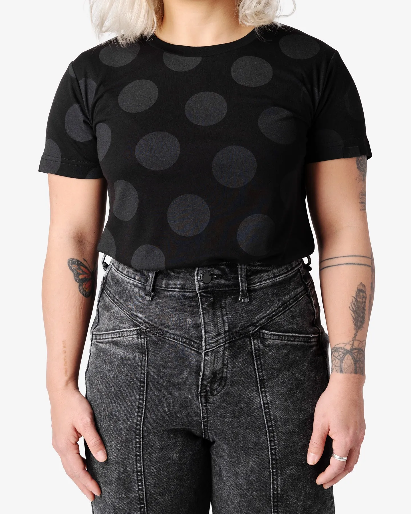 Black Wolf Polka Dot Tee