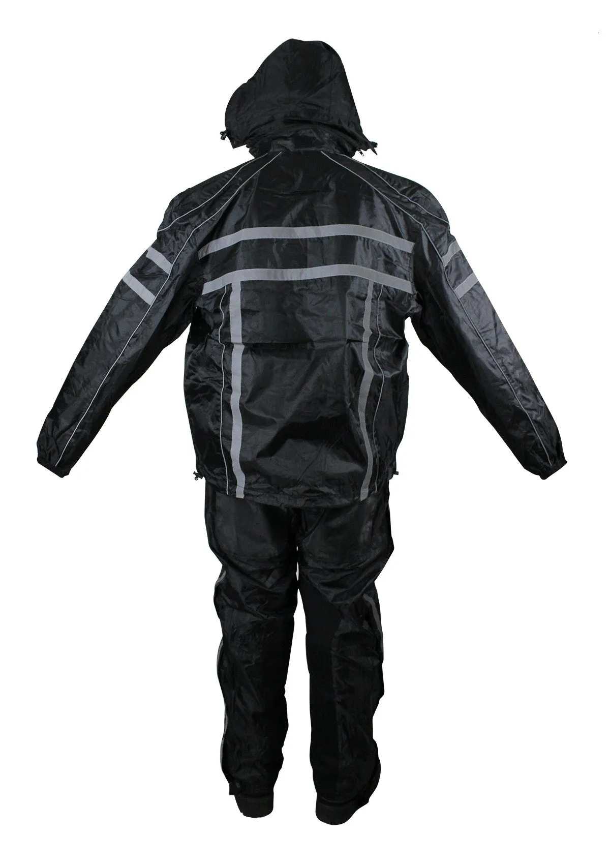 Black/Orange Textile Two-Piece Rain Suit By Dream Apparel