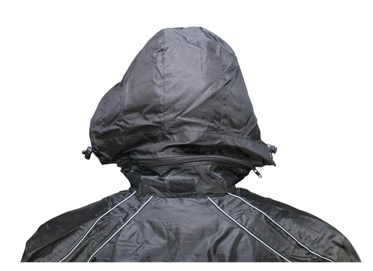 Black/Orange Textile Two-Piece Rain Suit By Dream Apparel