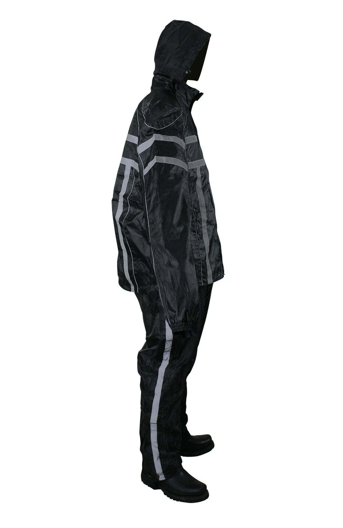 Black/Orange Textile Two-Piece Rain Suit By Dream Apparel