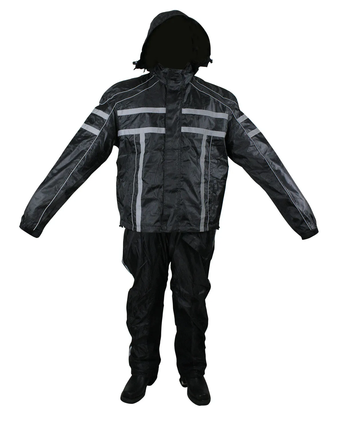 Black/Orange Textile Two-Piece Rain Suit By Dream Apparel