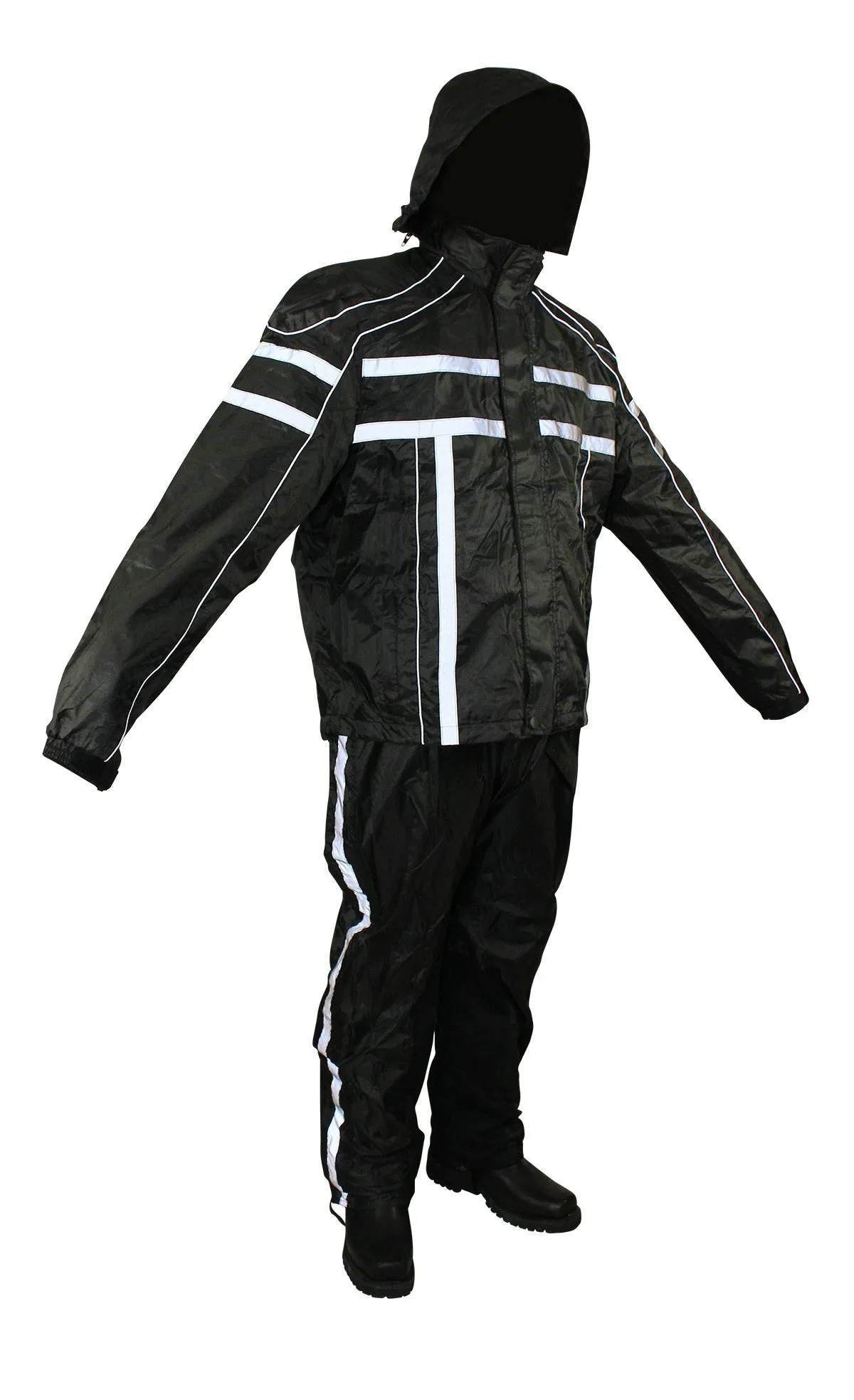 Black/Orange Textile Two-Piece Rain Suit By Dream Apparel