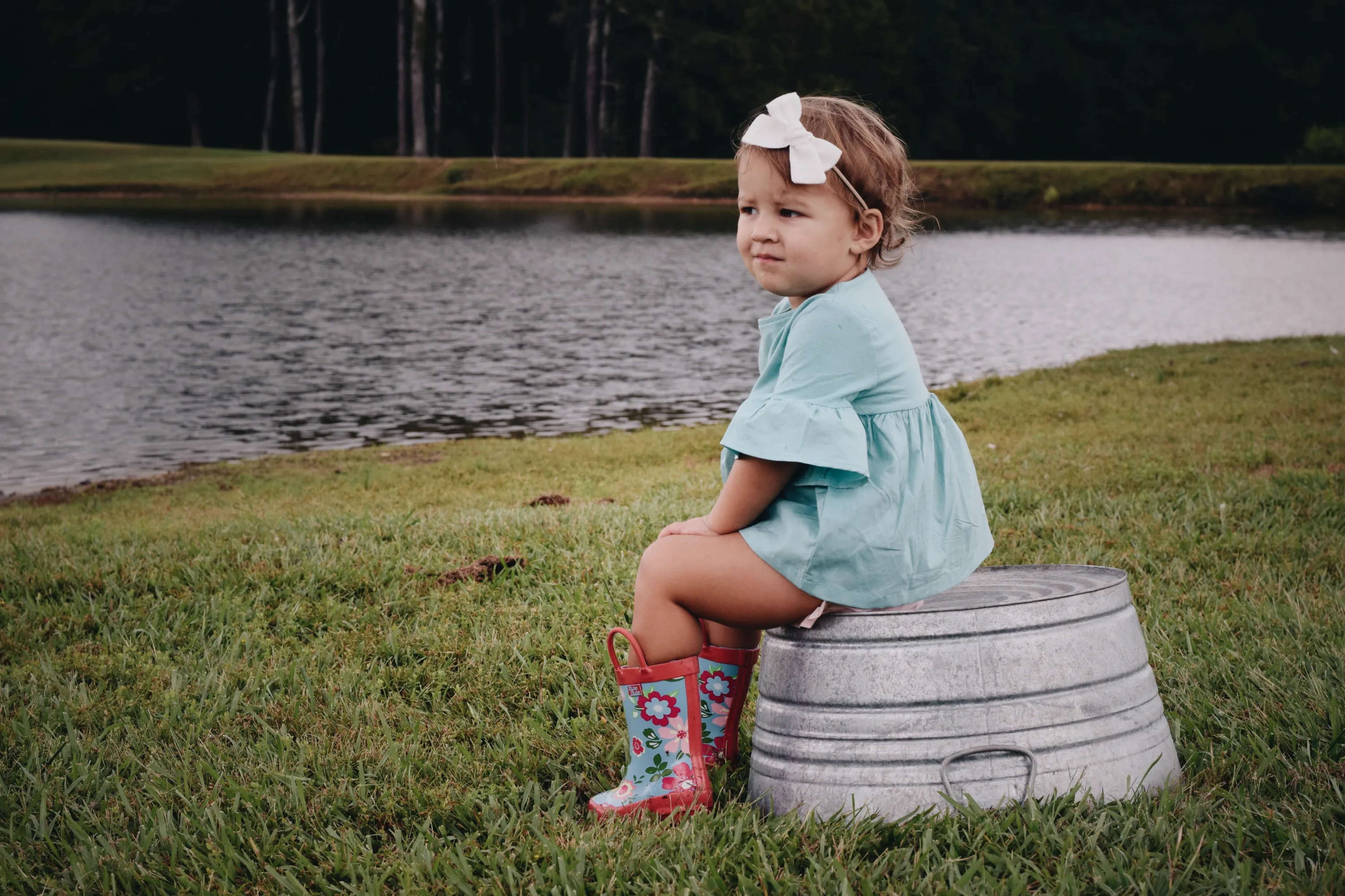 Blue Floral Rain Boot
