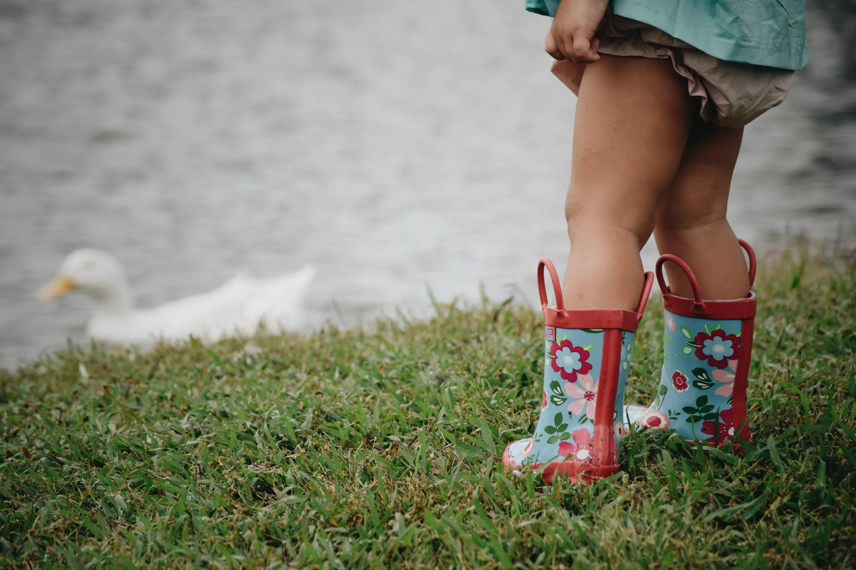 Blue Floral Rain Boot