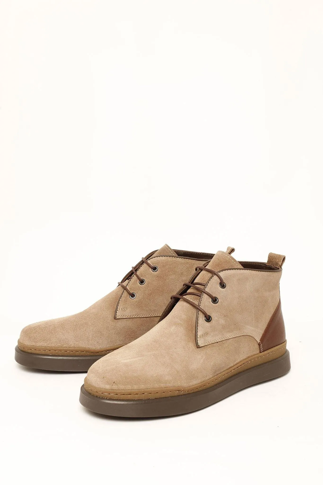 BRANCO SUEDE ANKLE BOOTS IN BEIGE