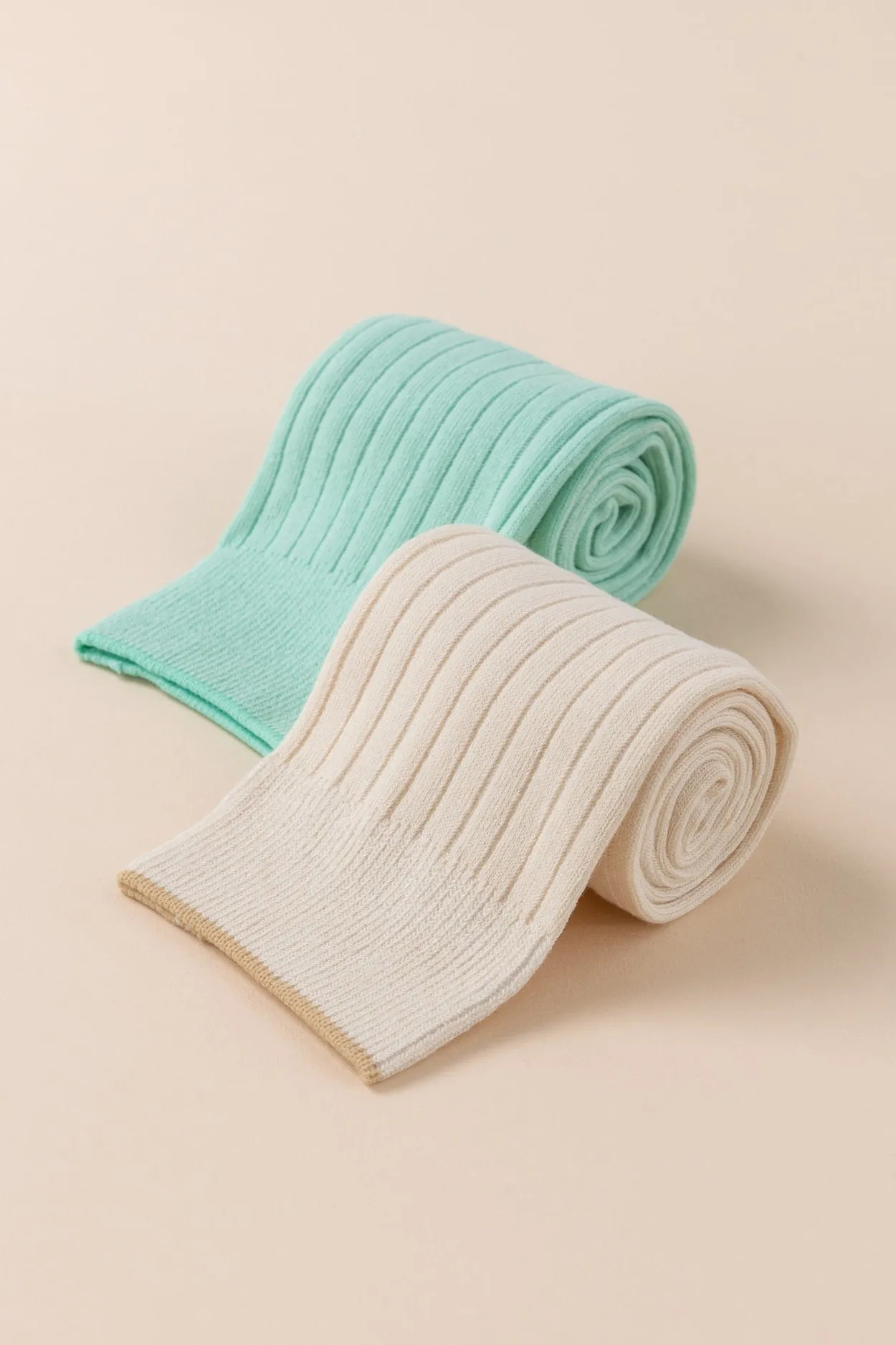 Bundled Ribbed Thigh High Socks