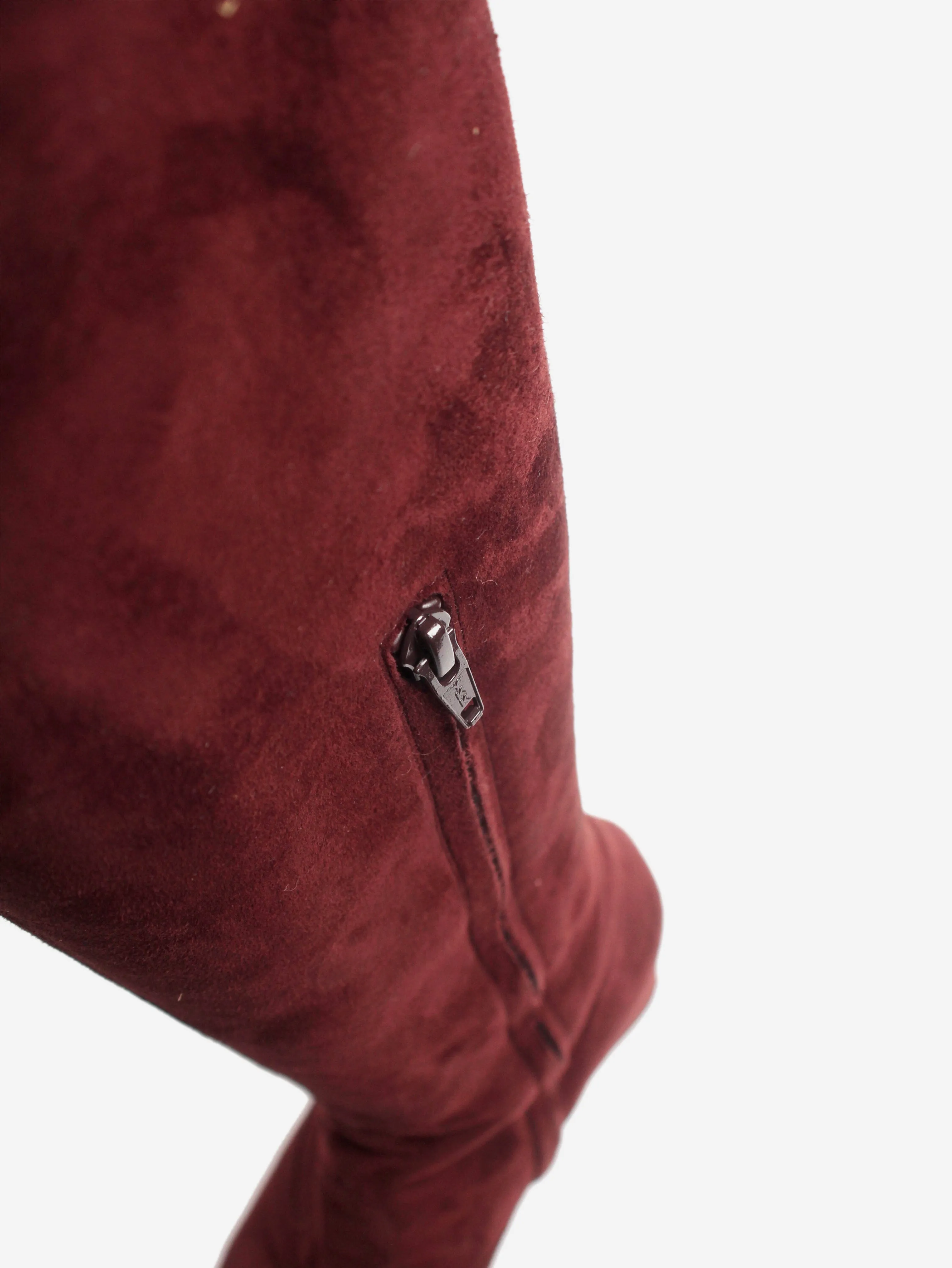 Burgundy suede thigh-high boots - size EU 37