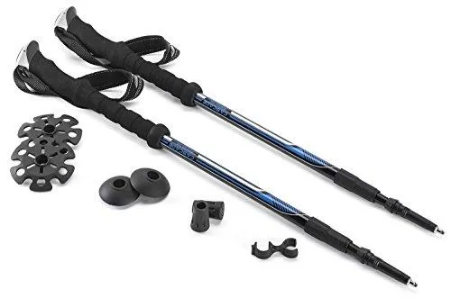 Cascade Mountain Tech Adjustable Trekking Poles - Lightweight Aluminum Twist Lock with EVA Grip