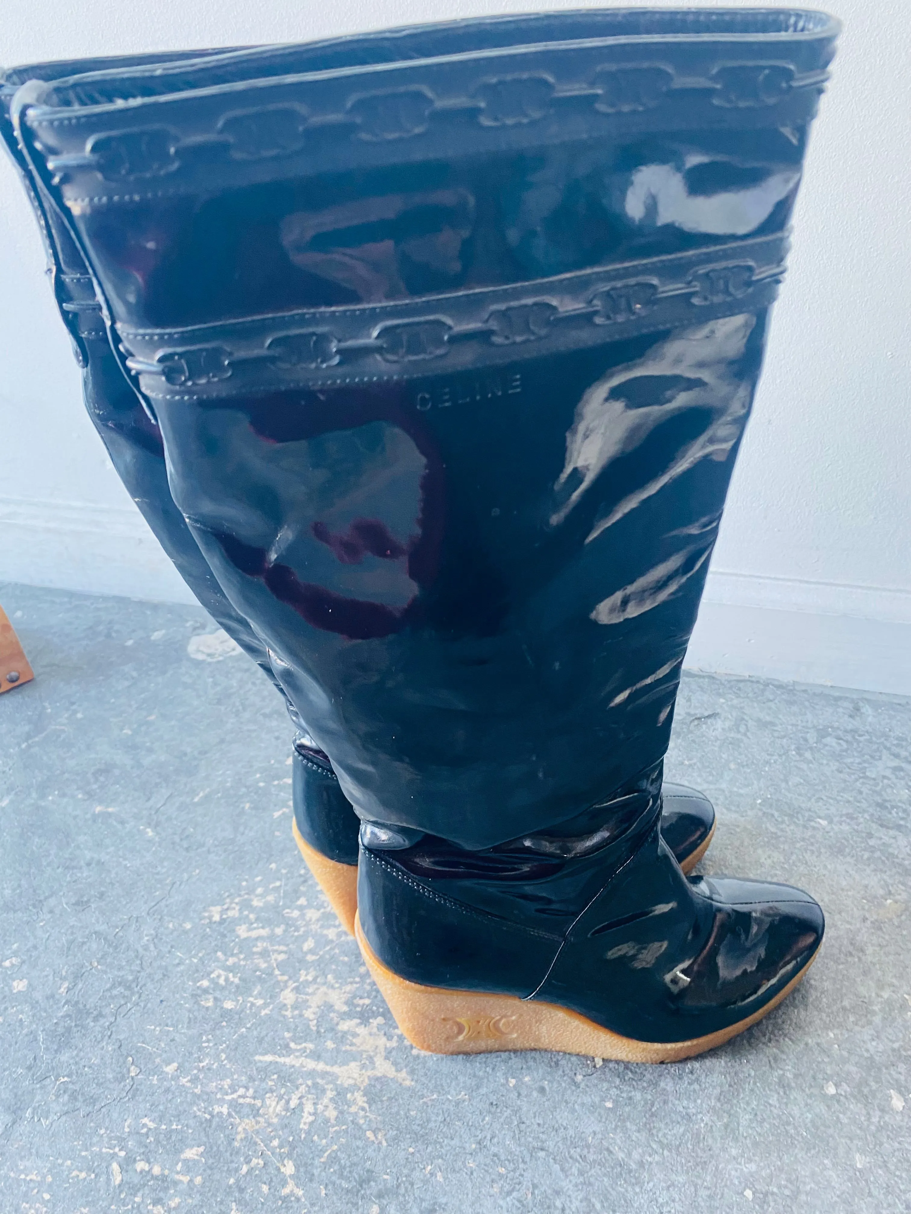 Celine Patent Leather Rain Boots