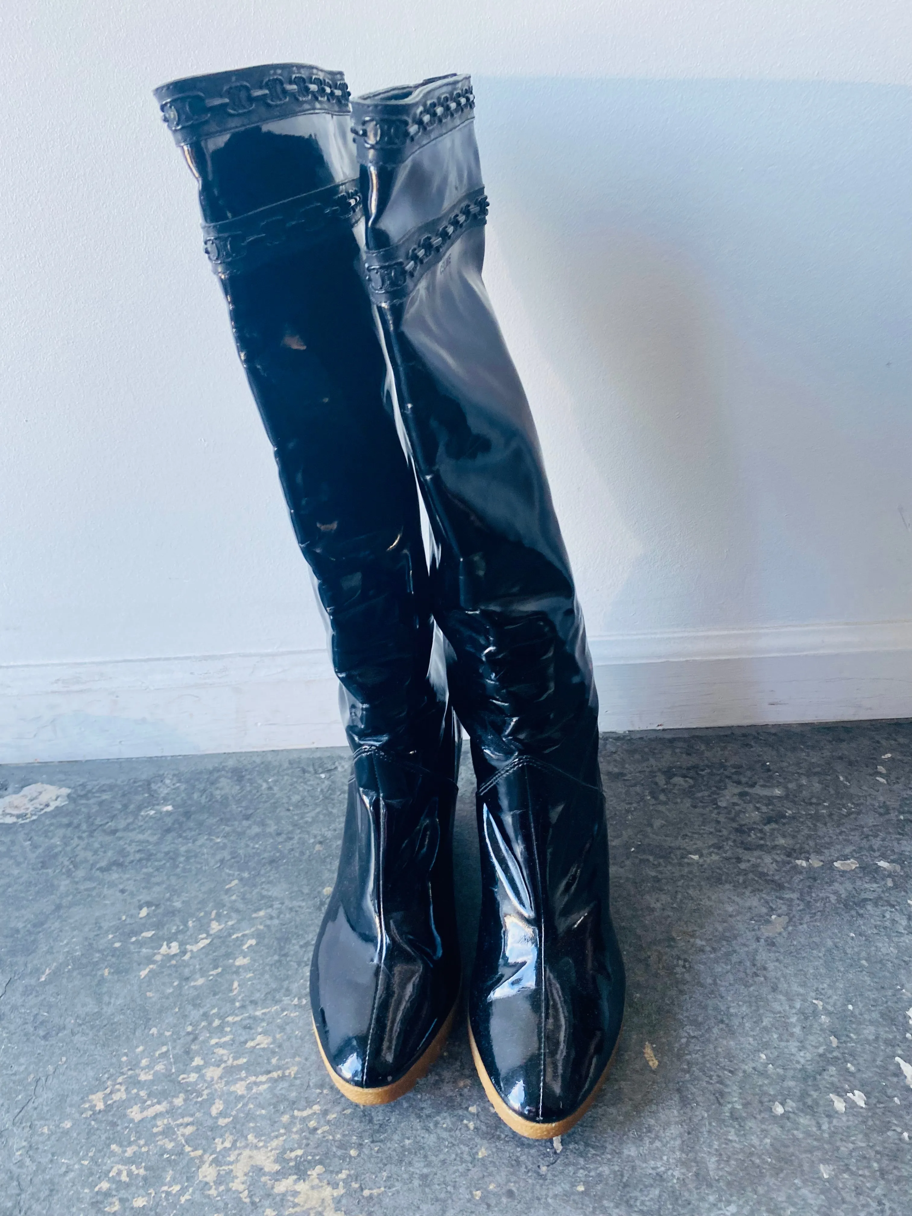 Celine Patent Leather Rain Boots