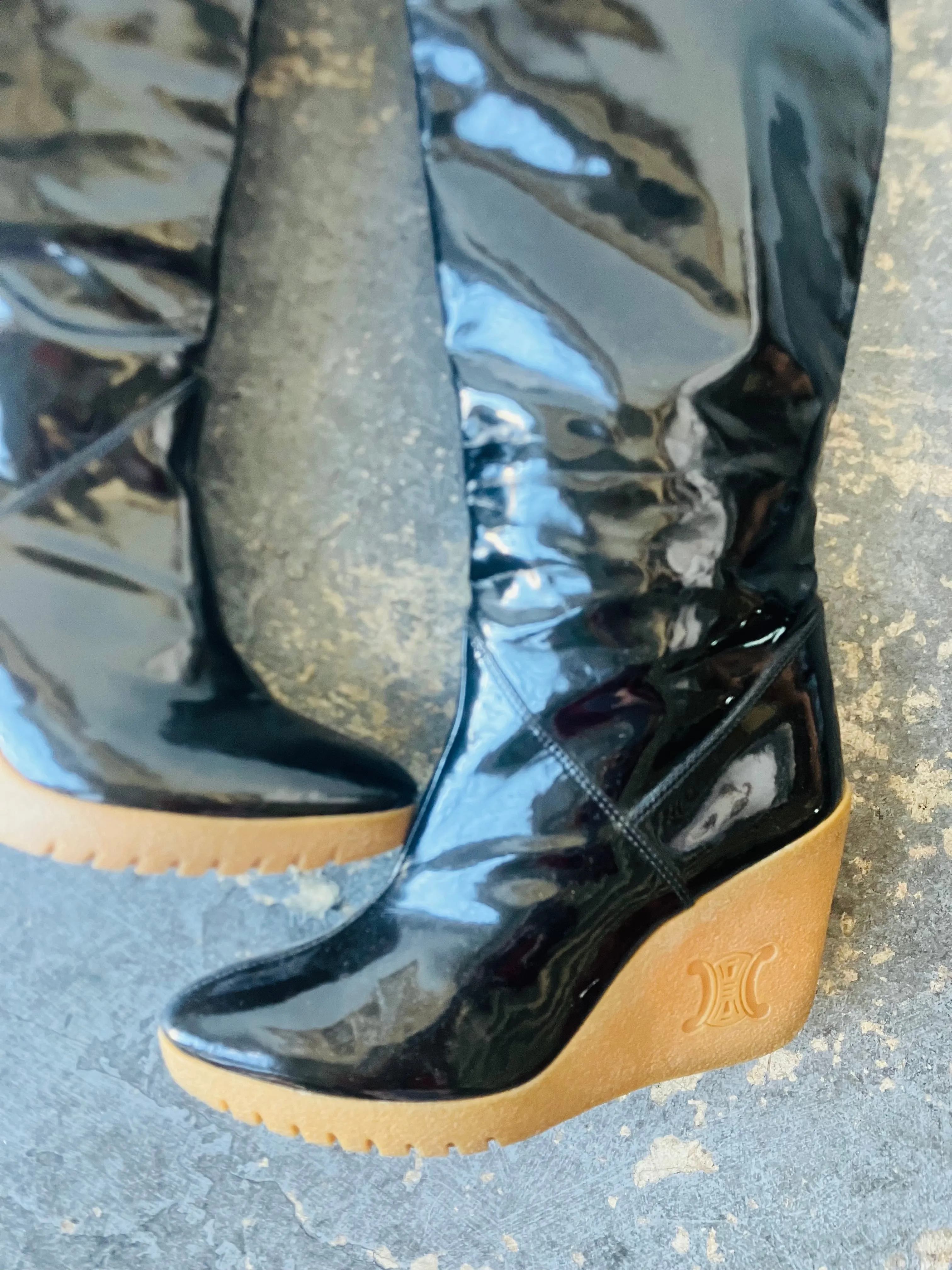 Celine Patent Leather Rain Boots