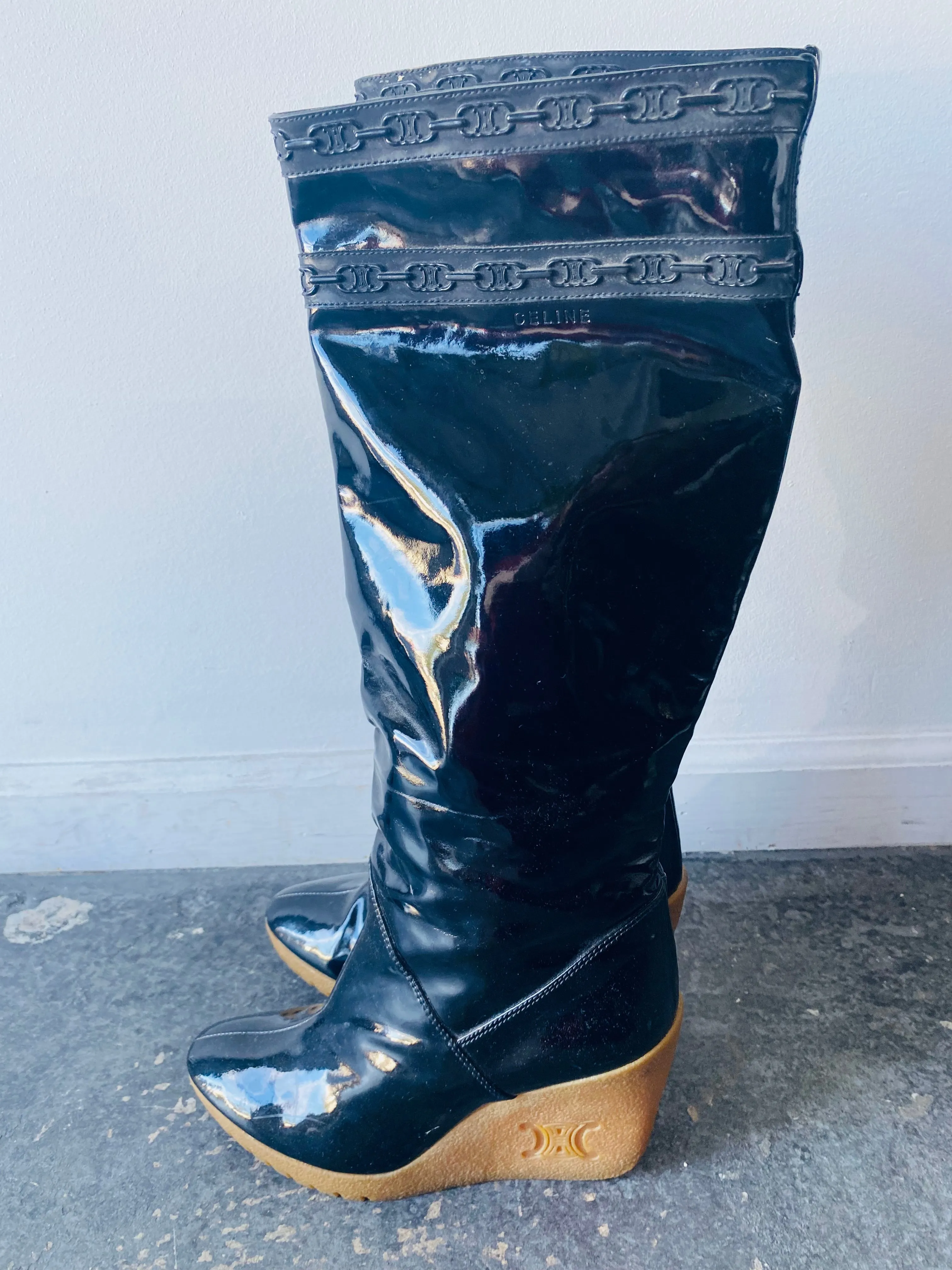 Celine Patent Leather Rain Boots