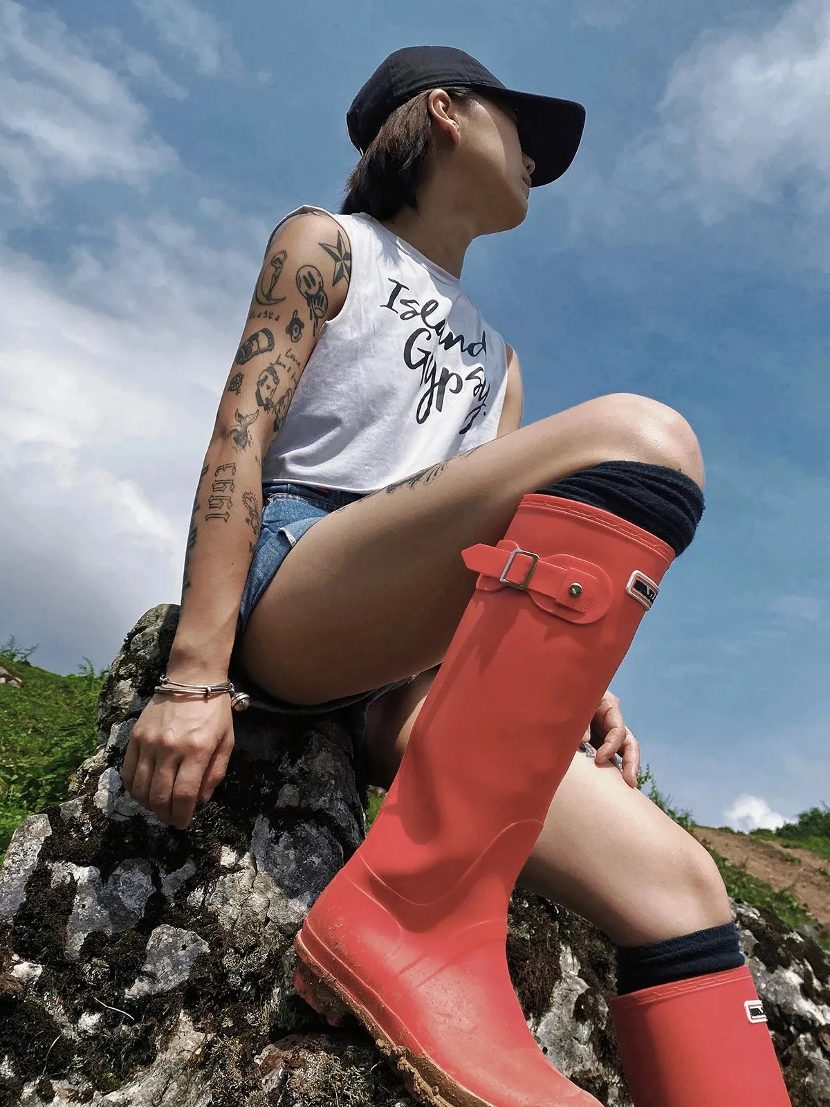 Cherry Red Gumboots