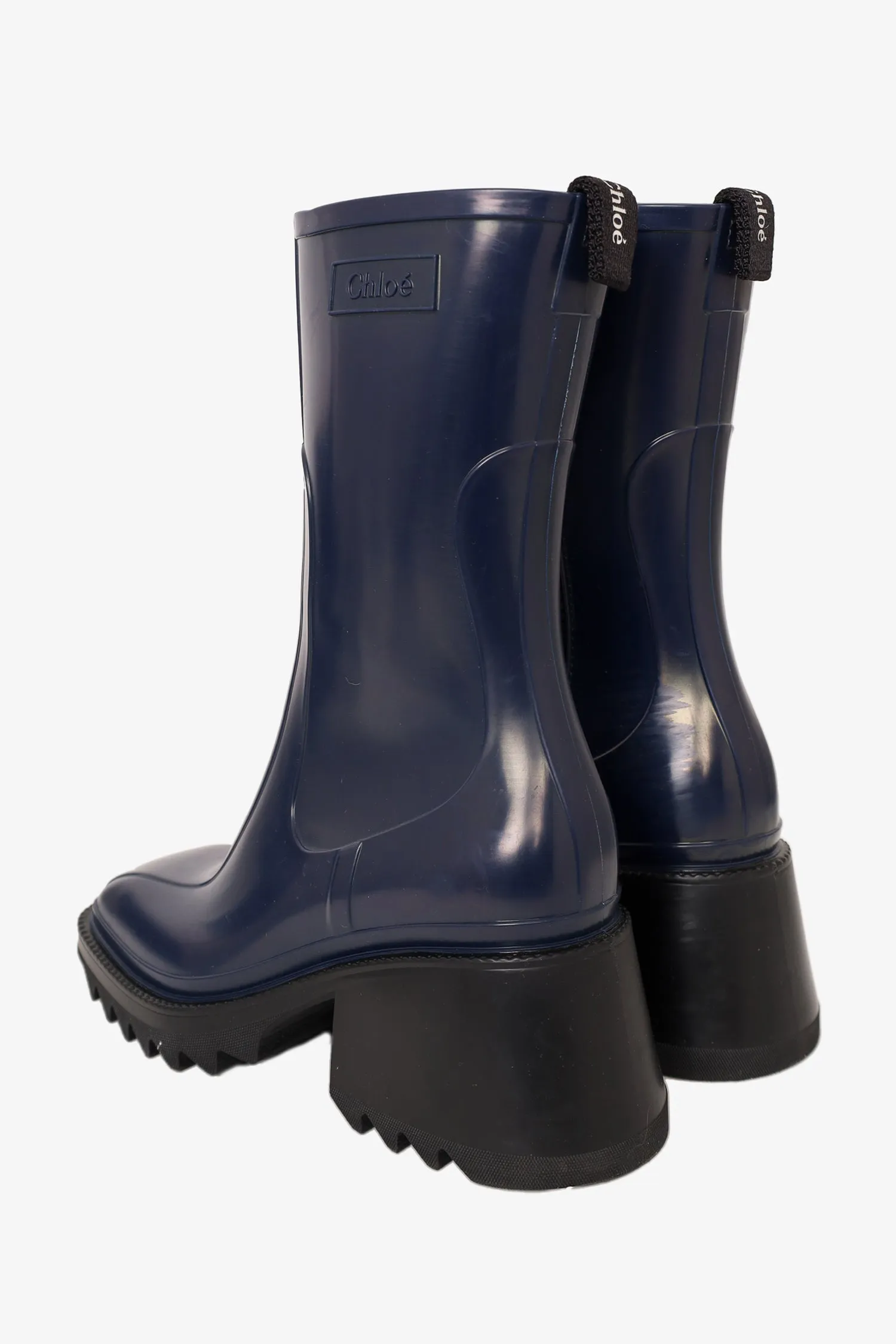 Chloe Navy Rubber Rain Boots size 36