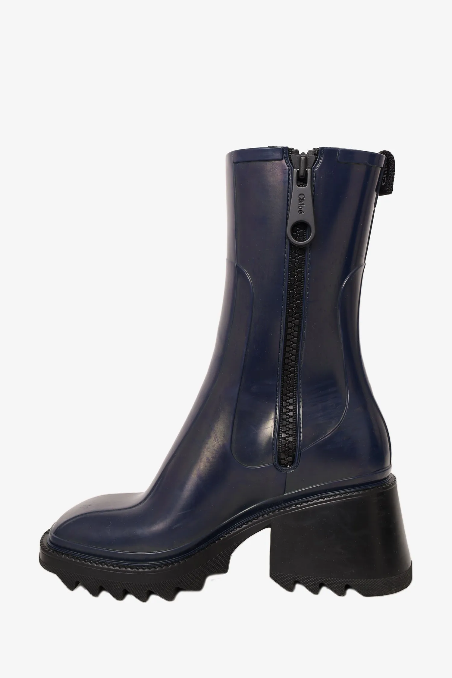 Chloe Navy Rubber Rain Boots size 36