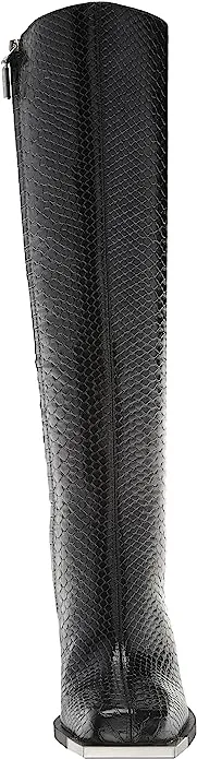Circus by Sam Edelman Nate Black Snake Print Squared Toe Knee High Tall Boots