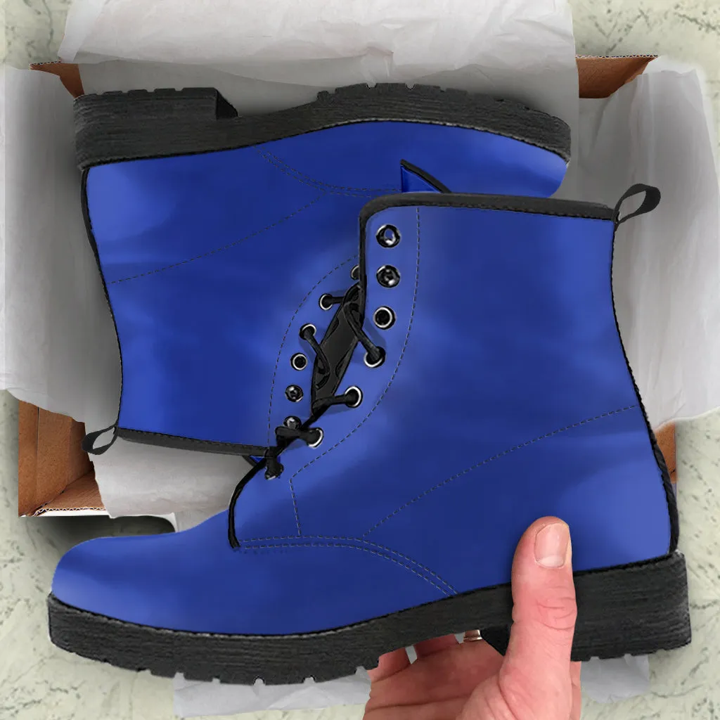 Combat Boots - Navy Blue | Boho Shoes, Handmade Lace Up Boots, Vegan Leather Lace Up Boots Women, 90s Boots, 2000s Boots, Hipster Boots