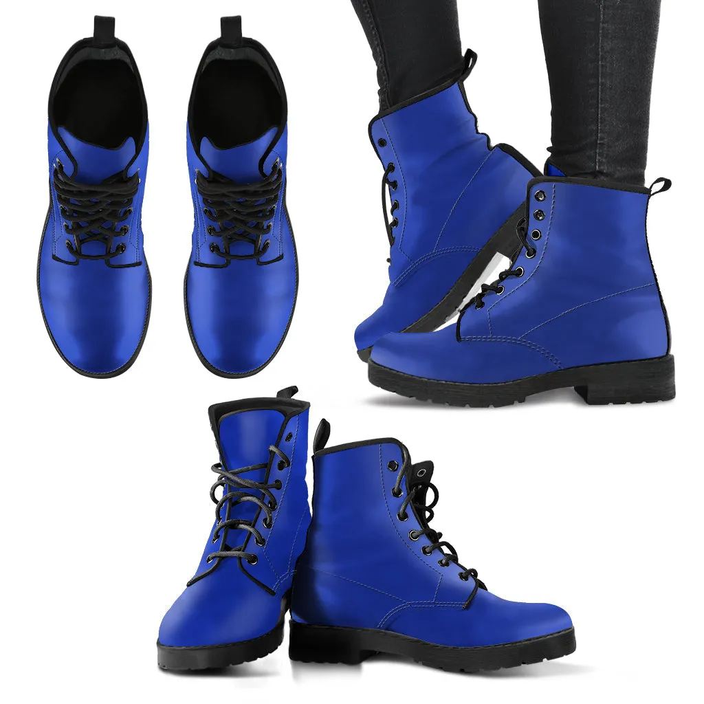 Combat Boots - Navy Blue | Boho Shoes, Handmade Lace Up Boots, Vegan Leather Lace Up Boots Women, 90s Boots, 2000s Boots, Hipster Boots