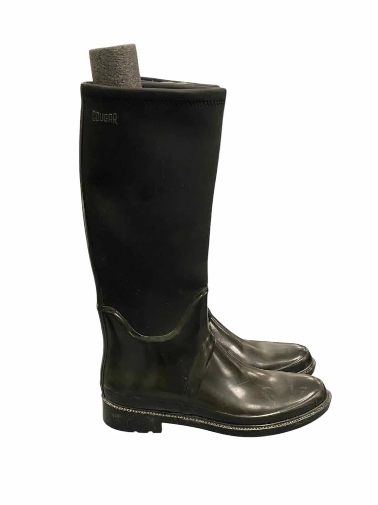 Cougar Shoe Size 11 Black Rain Boots(knee)