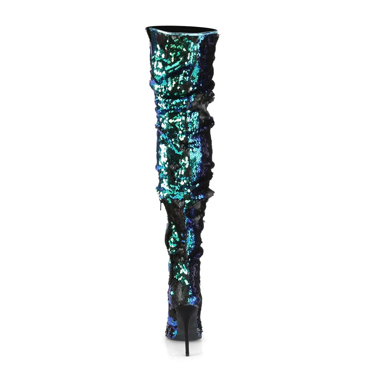 COURTLY-3011 Green Iridescent Sequins