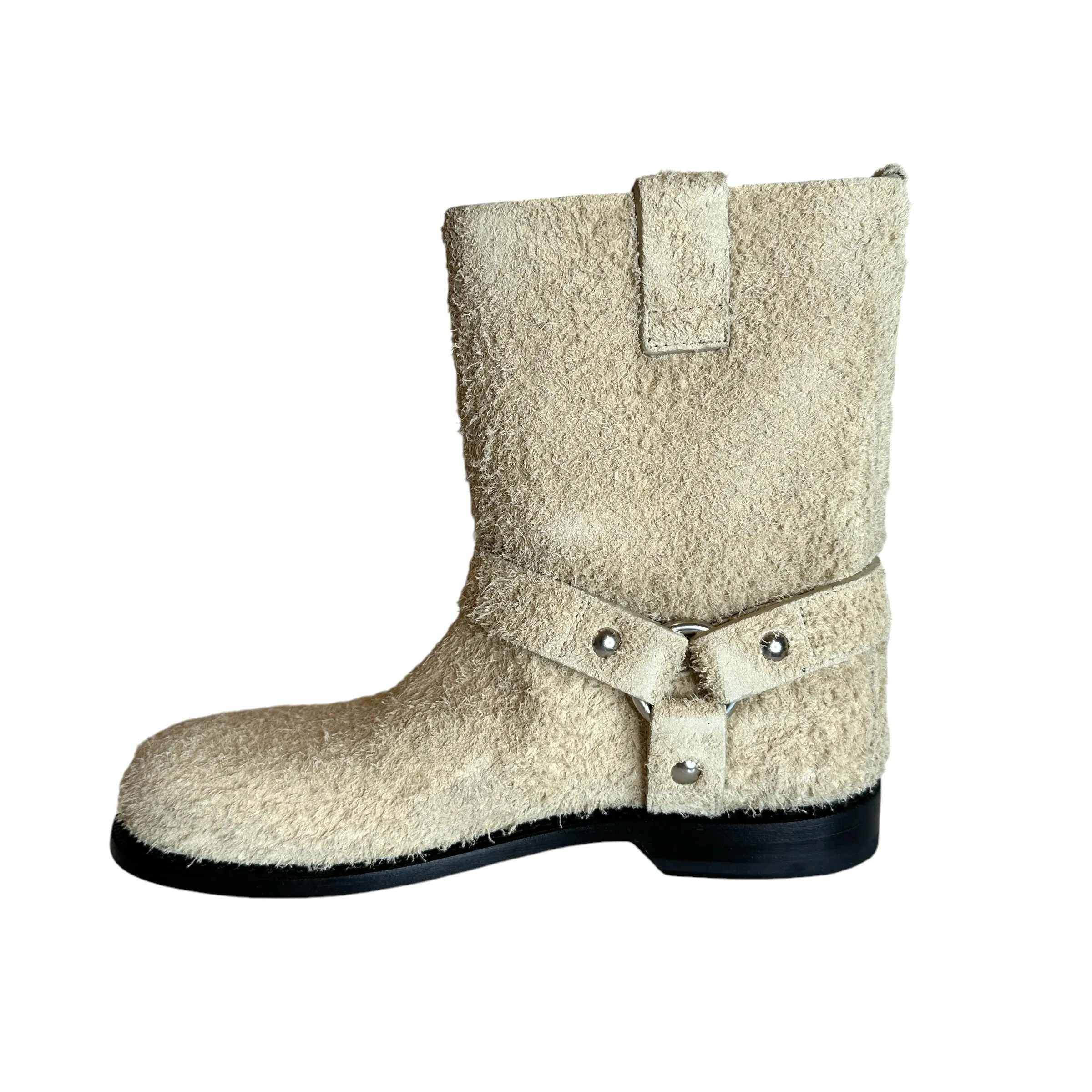 Cream Suede Boots - 7