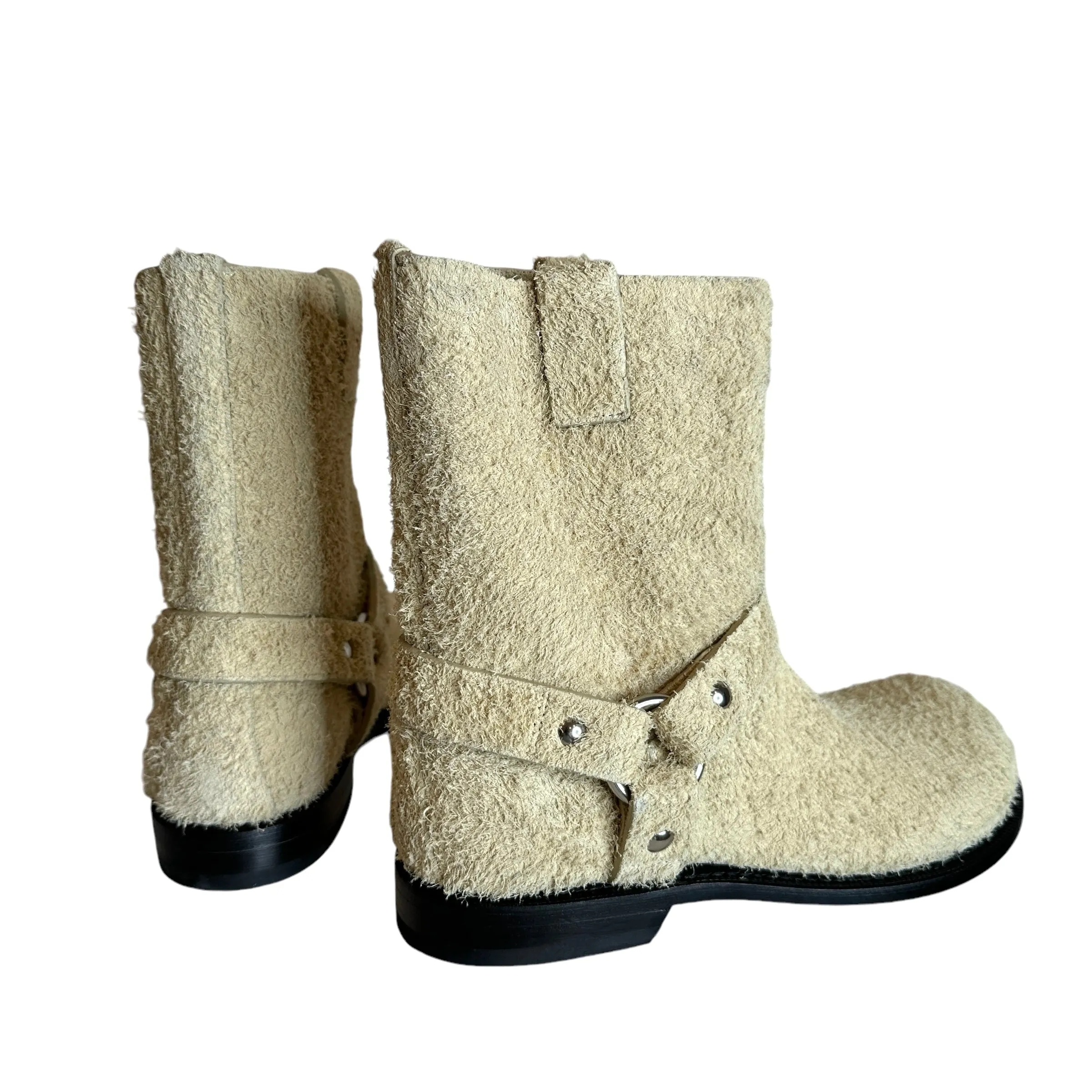 Cream Suede Boots - 7