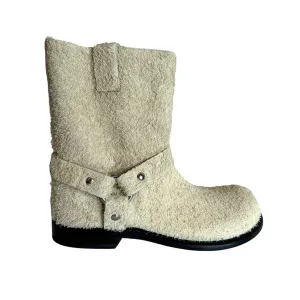 Cream Suede Boots - 7
