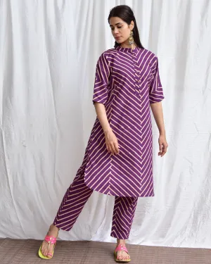 Darjeeling Maze Handblockprinted Cotton Kurta Set Of 2-Sor