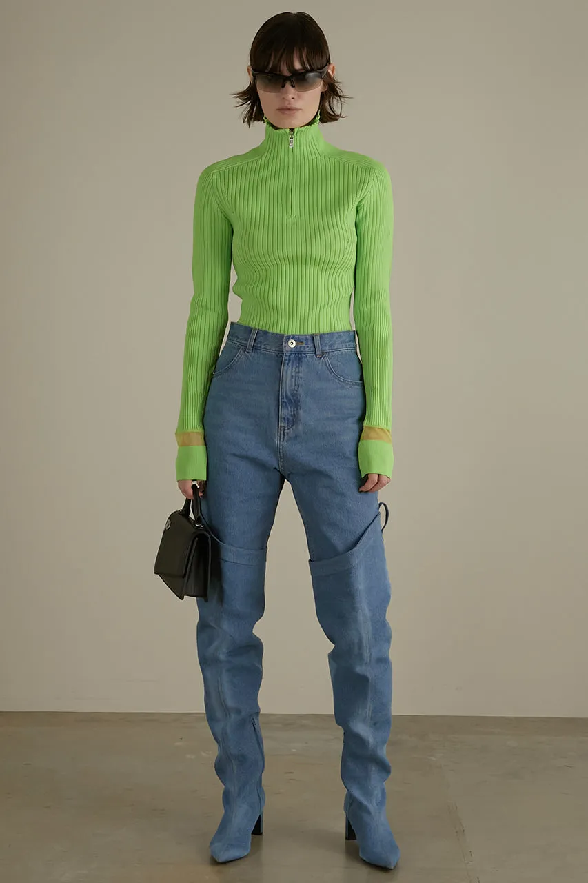 Denim Thigh High Boots Pants - SALE