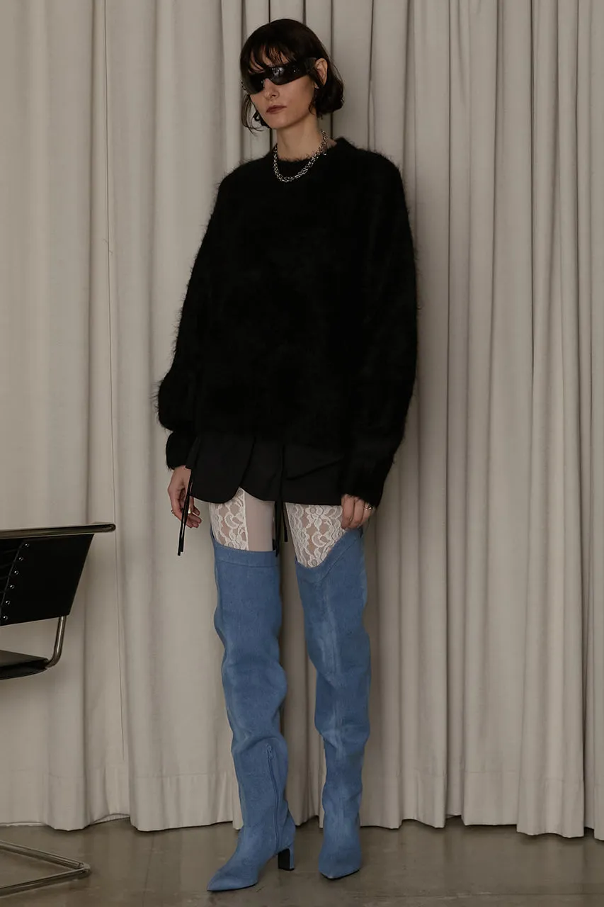 Denim Thigh High Boots Pants - SALE