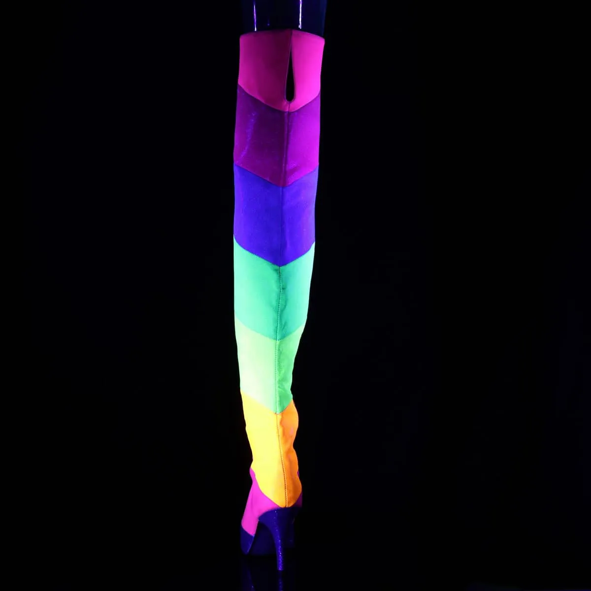 DREAM-3012RBG Multi Colour Thigh High Boots