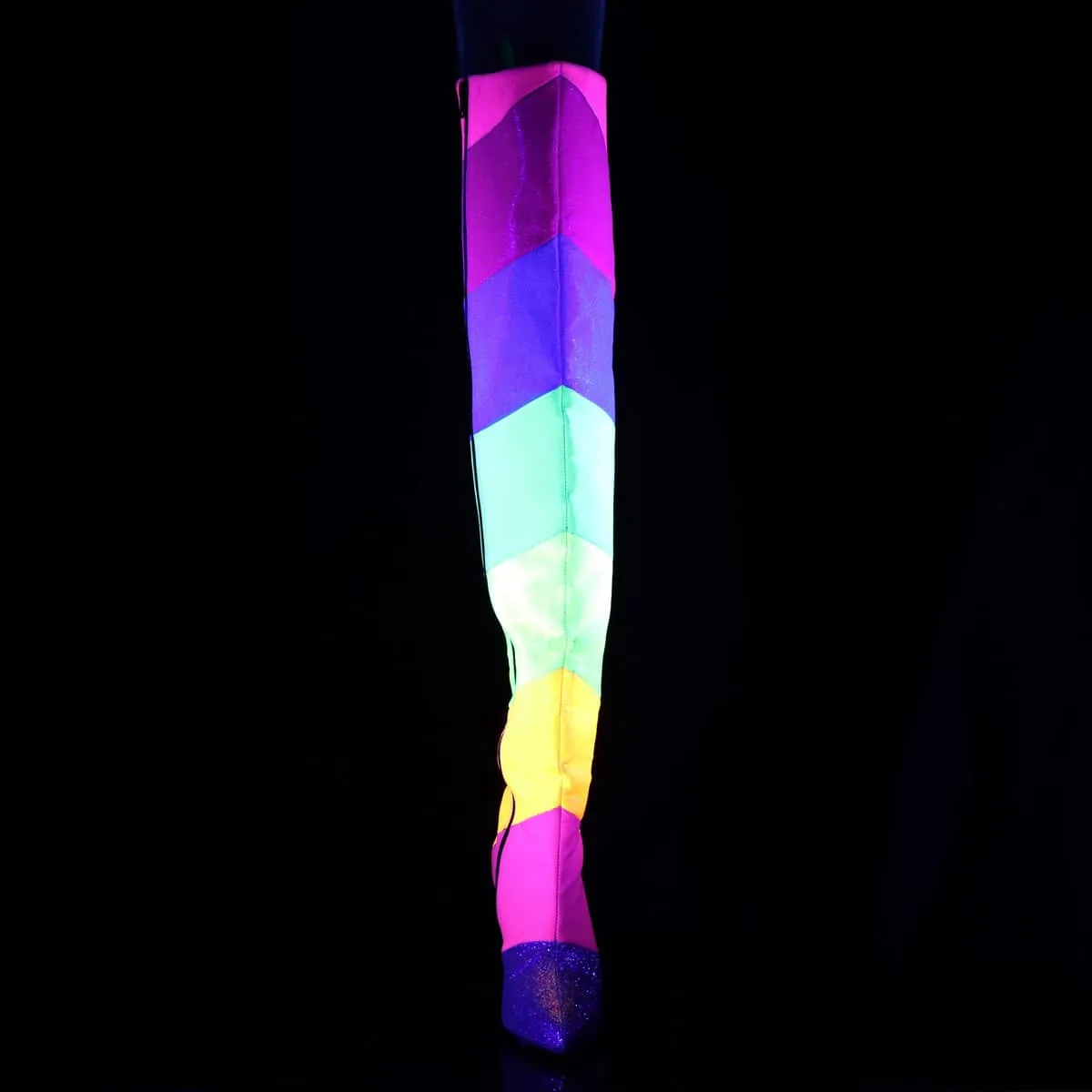 DREAM-3012RBG Multi Colour Thigh High Boots